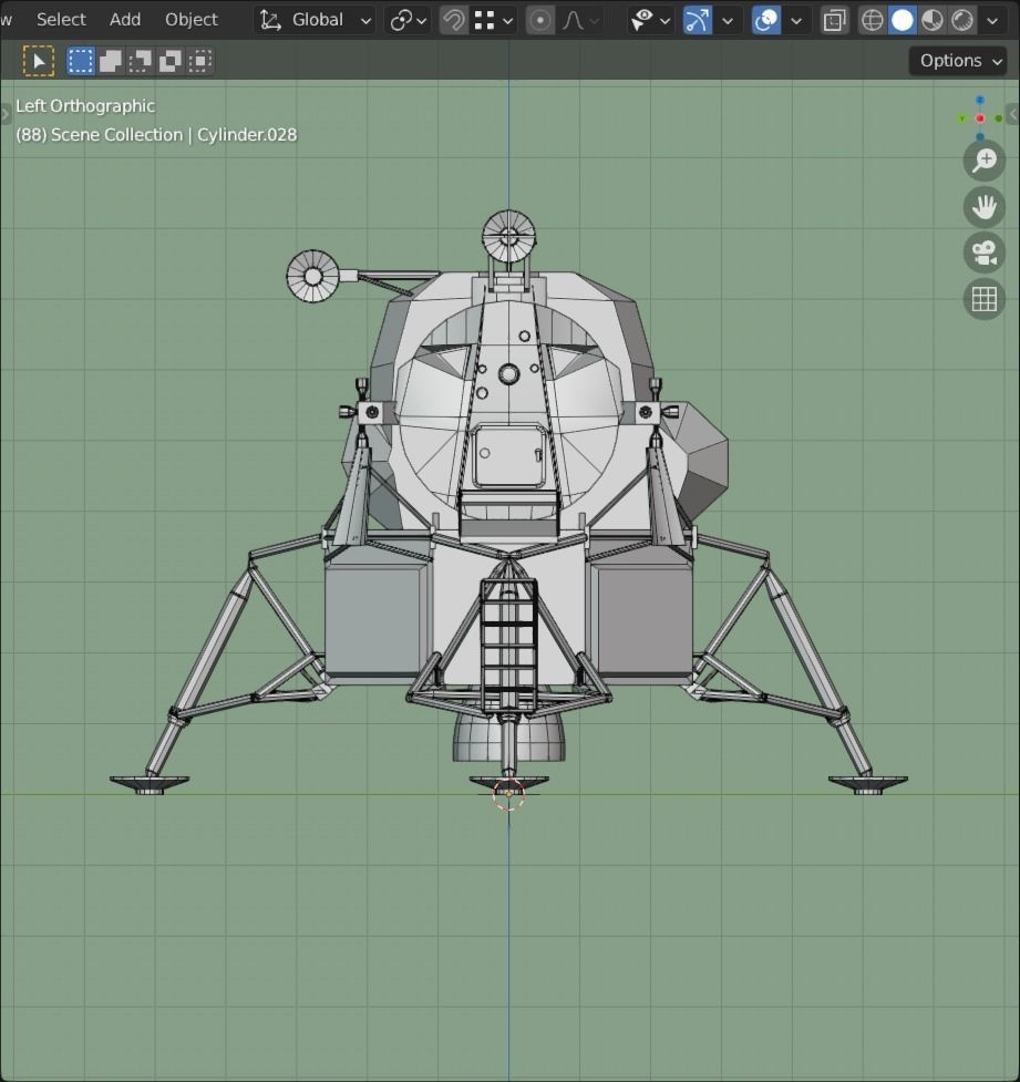 Moon Lander Low-poly 3D model_8