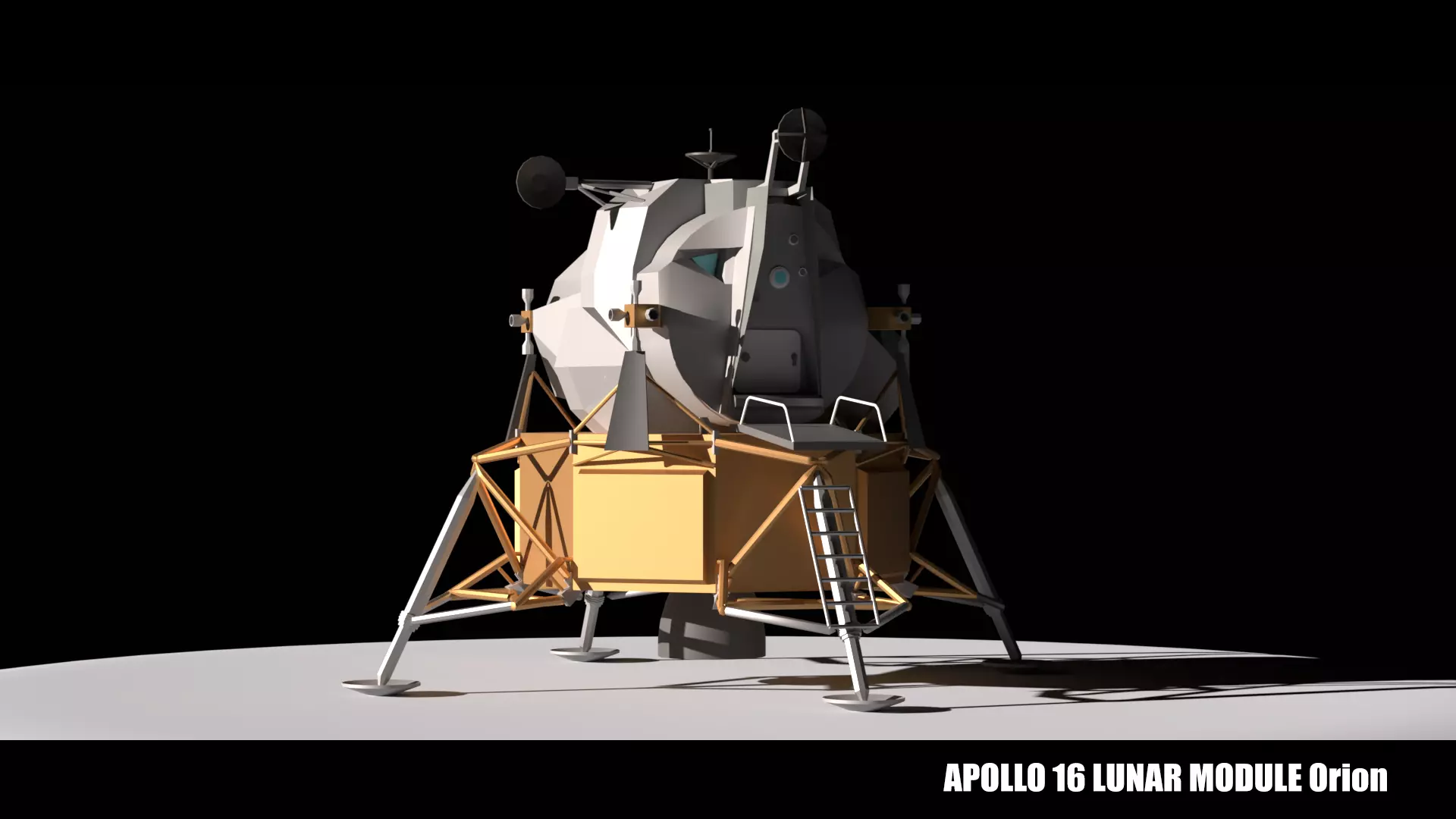 Moon Lander Low-poly 3D model_0