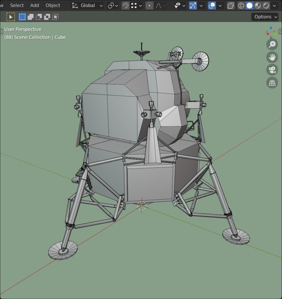 Moon Lander Low-poly 3D model_6