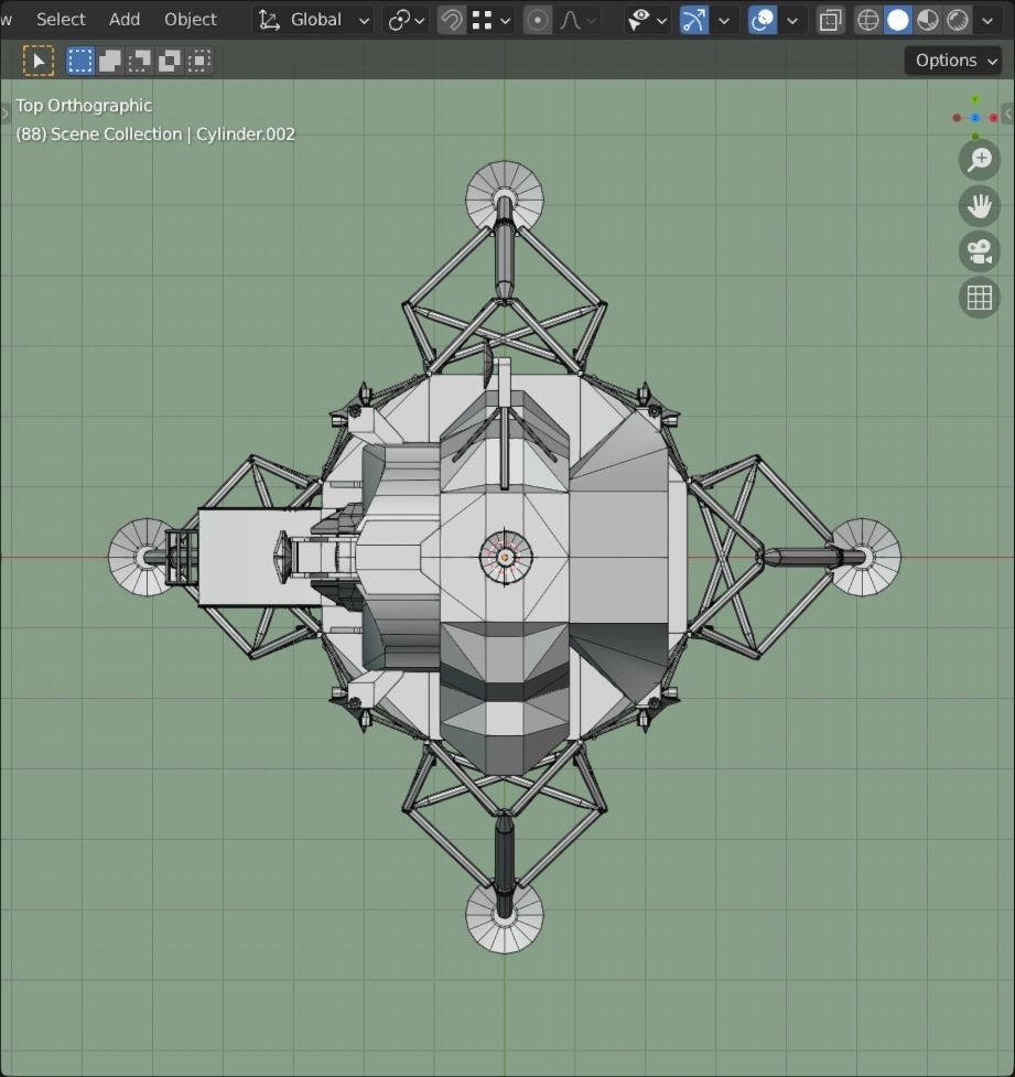Moon Lander Low-poly 3D model_11