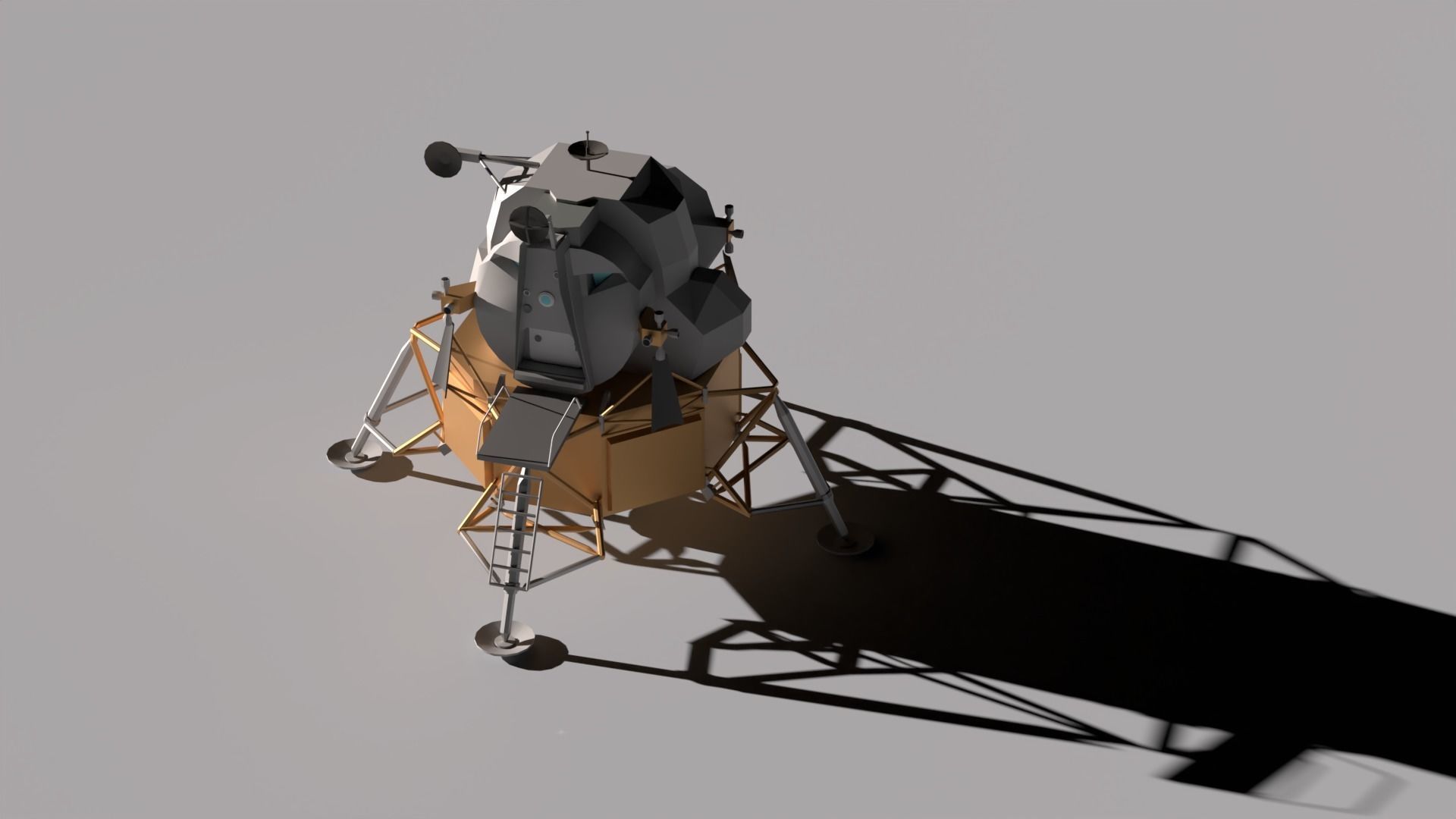 Moon Lander Low-poly 3D model_13
