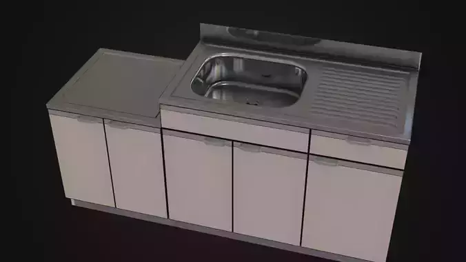 Moderately dirty Japanese Kitchen Counter 01