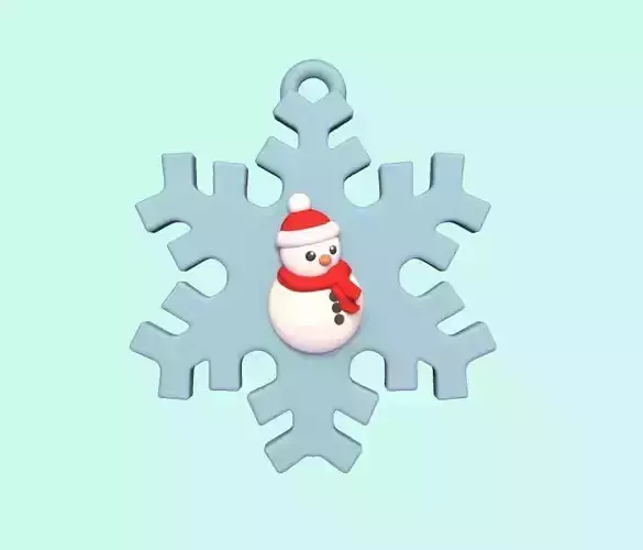 Snowman Snowflake Ornament 3D print model Snowman Snowflake Ornament 3D print model