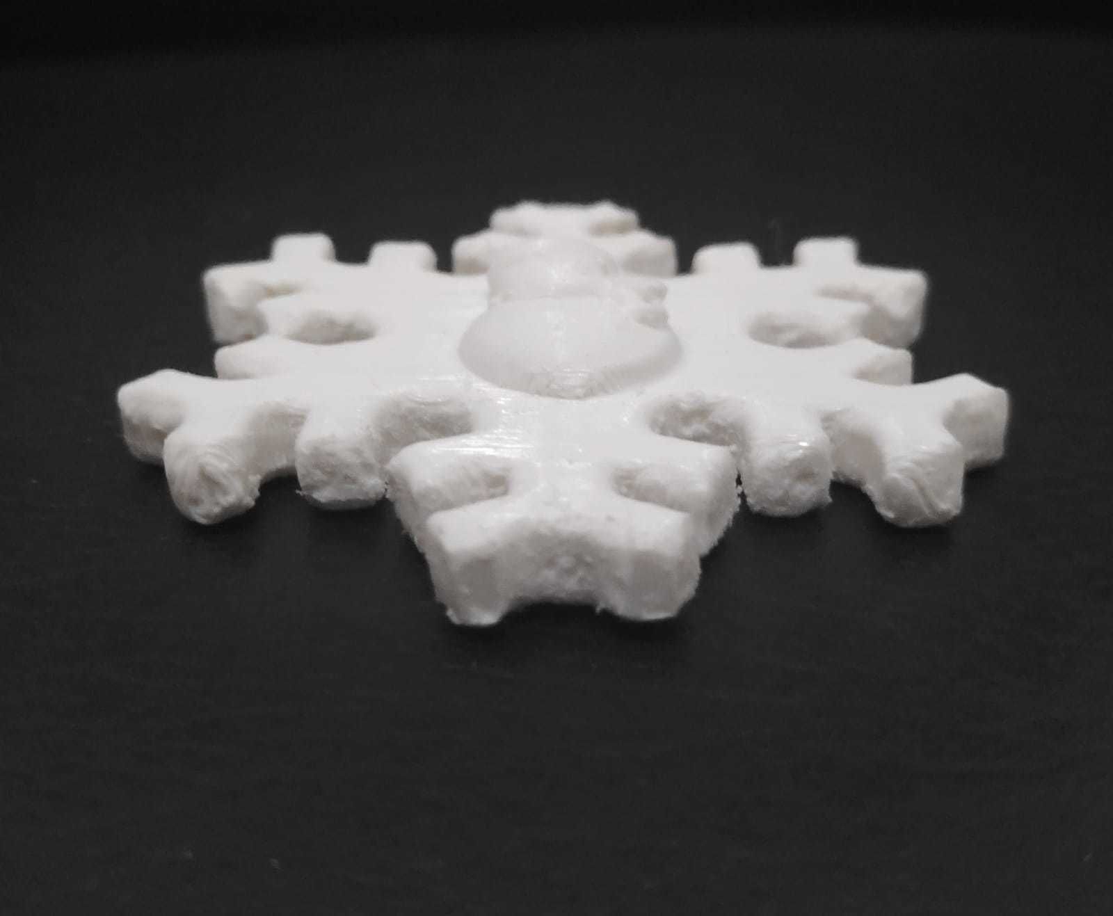 Snowman Snowflake Ornament 3D print model_8