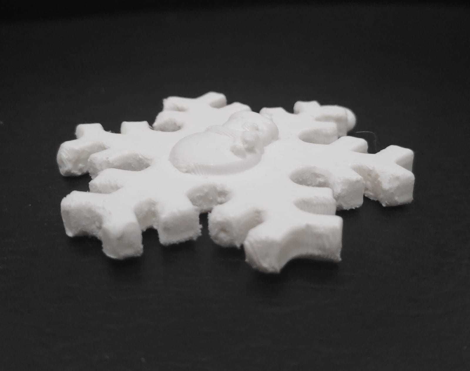 Snowman Snowflake Ornament 3D print model_9