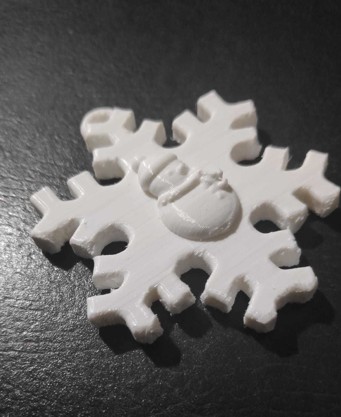 Snowman Snowflake Ornament 3D print model_4