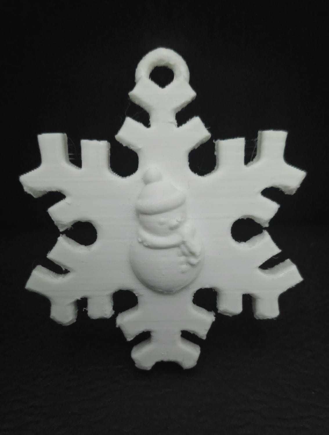 Snowman Snowflake Ornament 3D print model_7