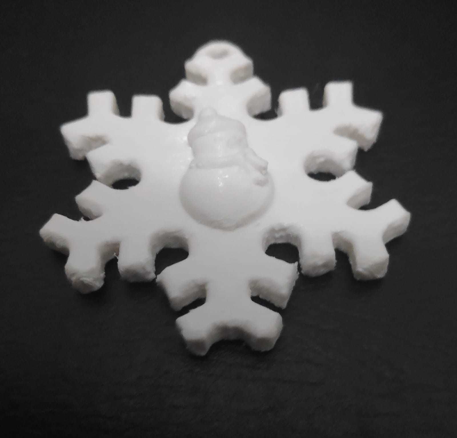 Snowman Snowflake Ornament 3D print model_6