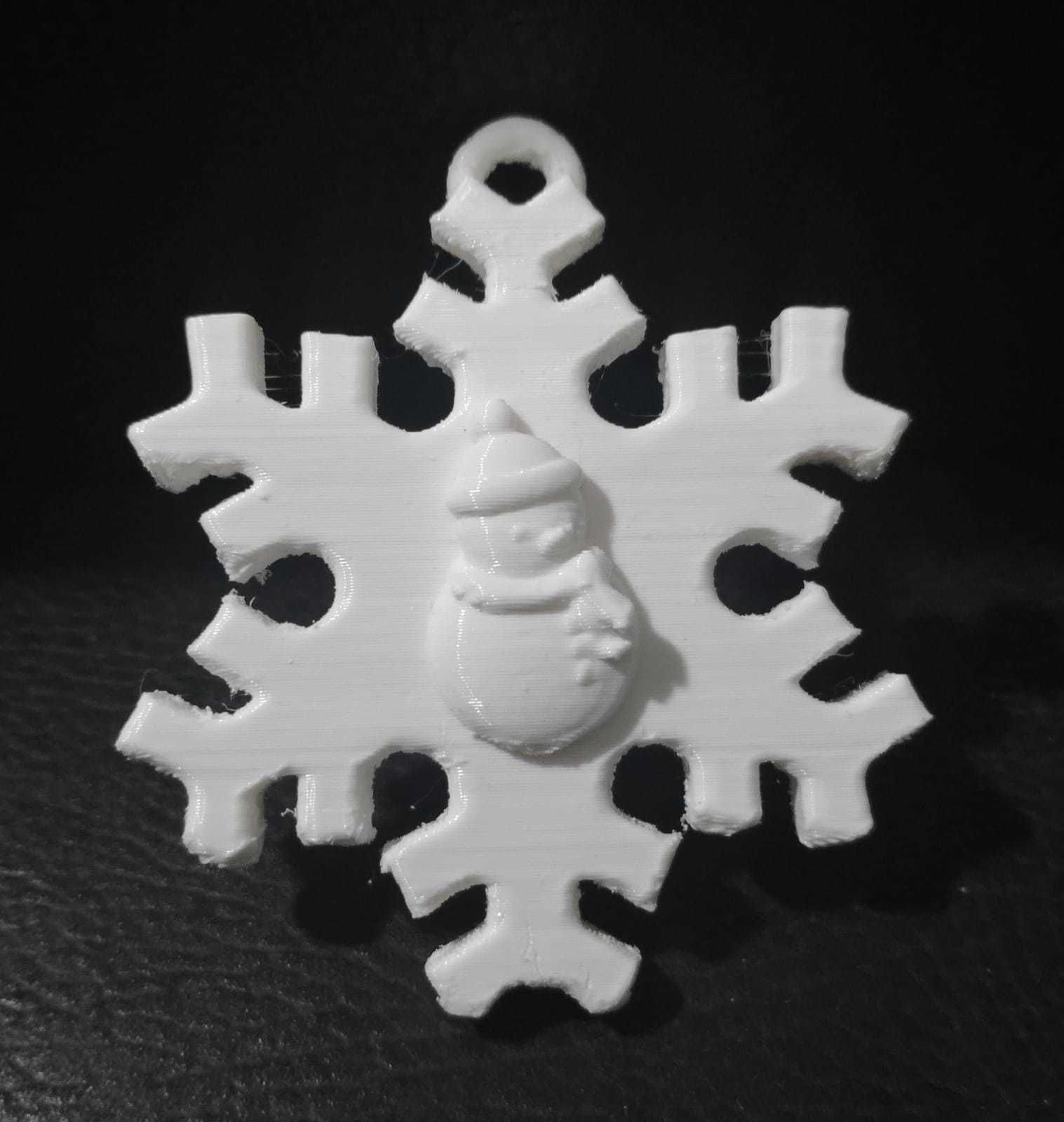 Snowman Snowflake Ornament 3D print model_3