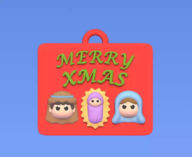 Nativity Scene Ornament 3D print model_0
