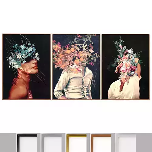 Art Frames 151- Flower Heads 3D model