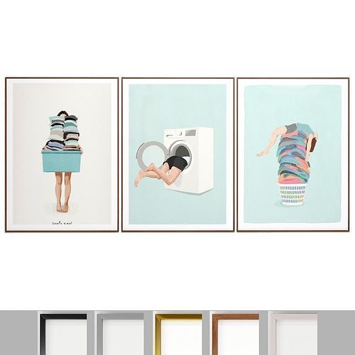 Art Frames 152- Laundry Day Low-poly 3D model