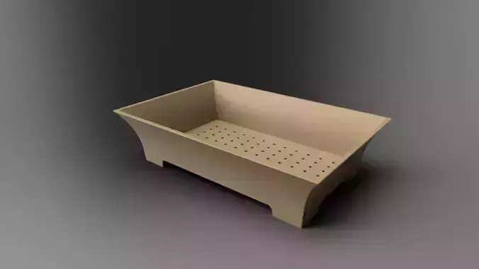 Bonsai Pot Concave Side 8 x 12 x 3 3D print model