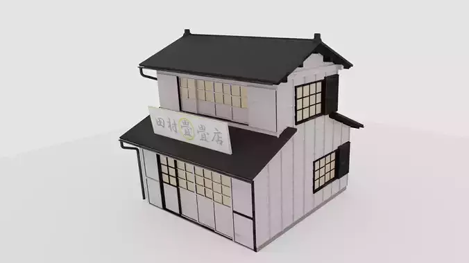 store asian tea shop Low-poly 3D model