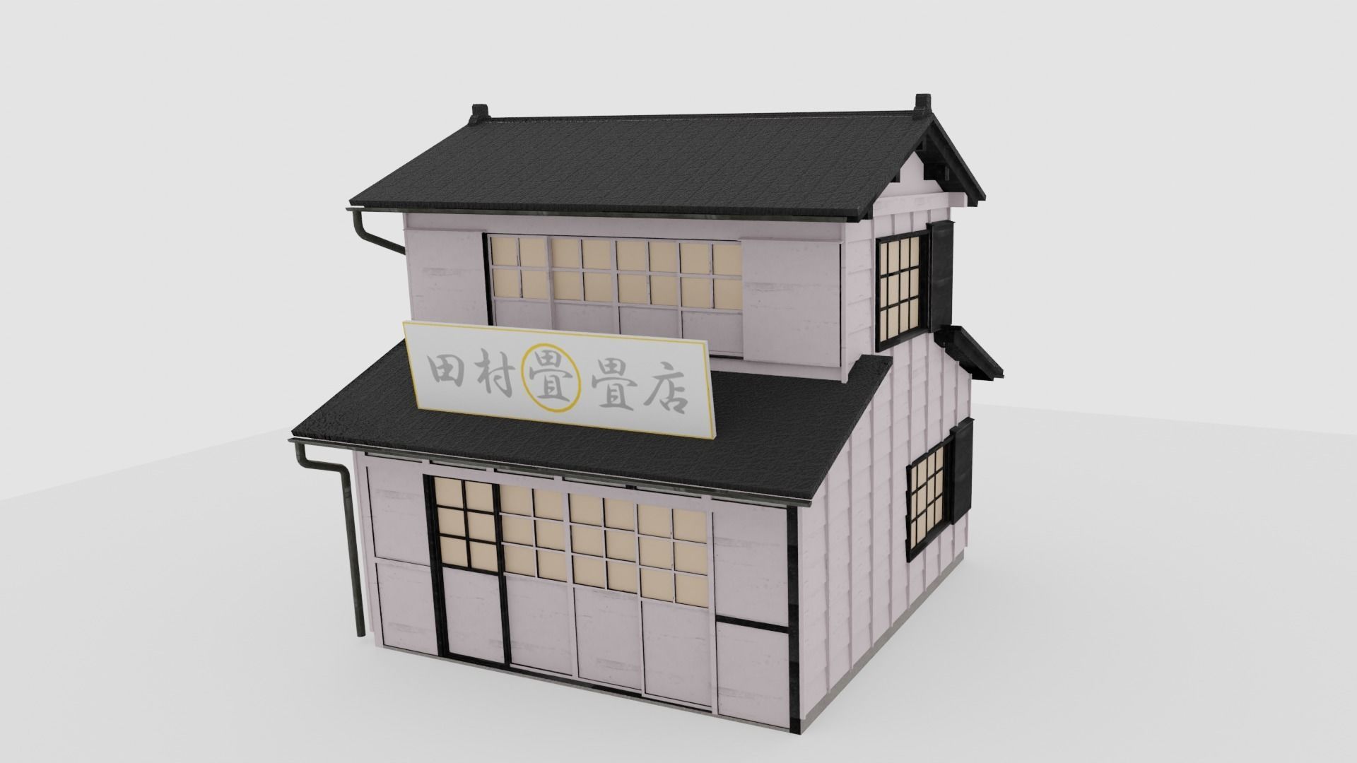 store asian tea shop Low-poly 3D model_5