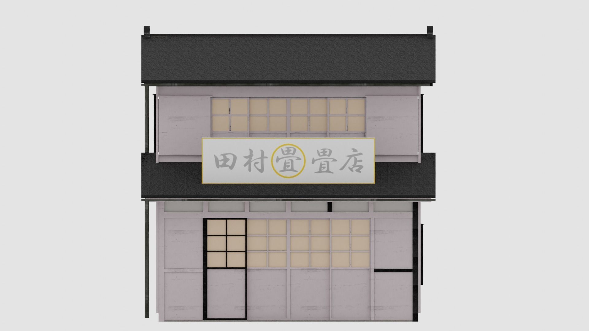 store asian tea shop Low-poly 3D model_1