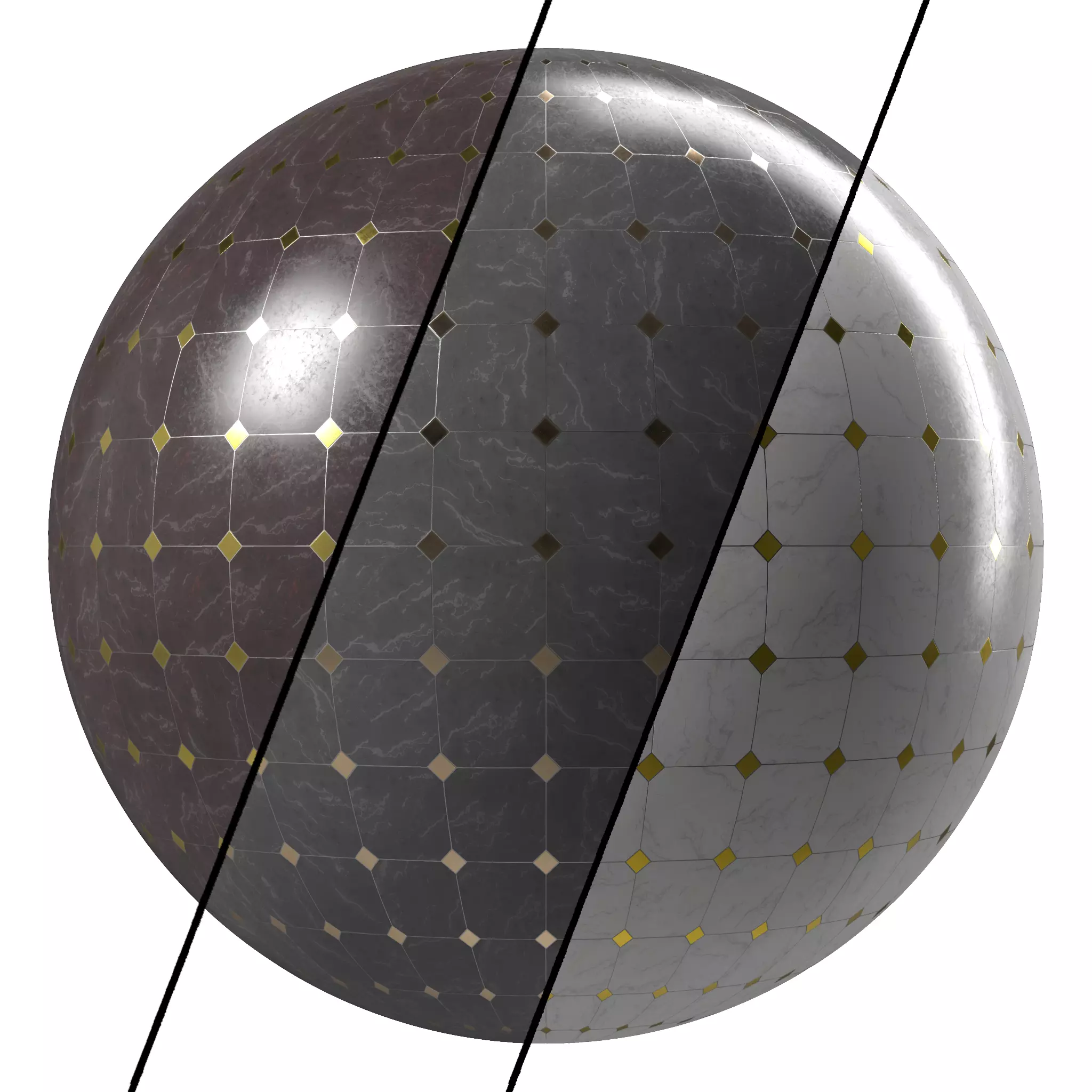 Marble Tile Materials 7- Mix by Metal TIle Pbr 4k Seamless Low-poly 3D model_0