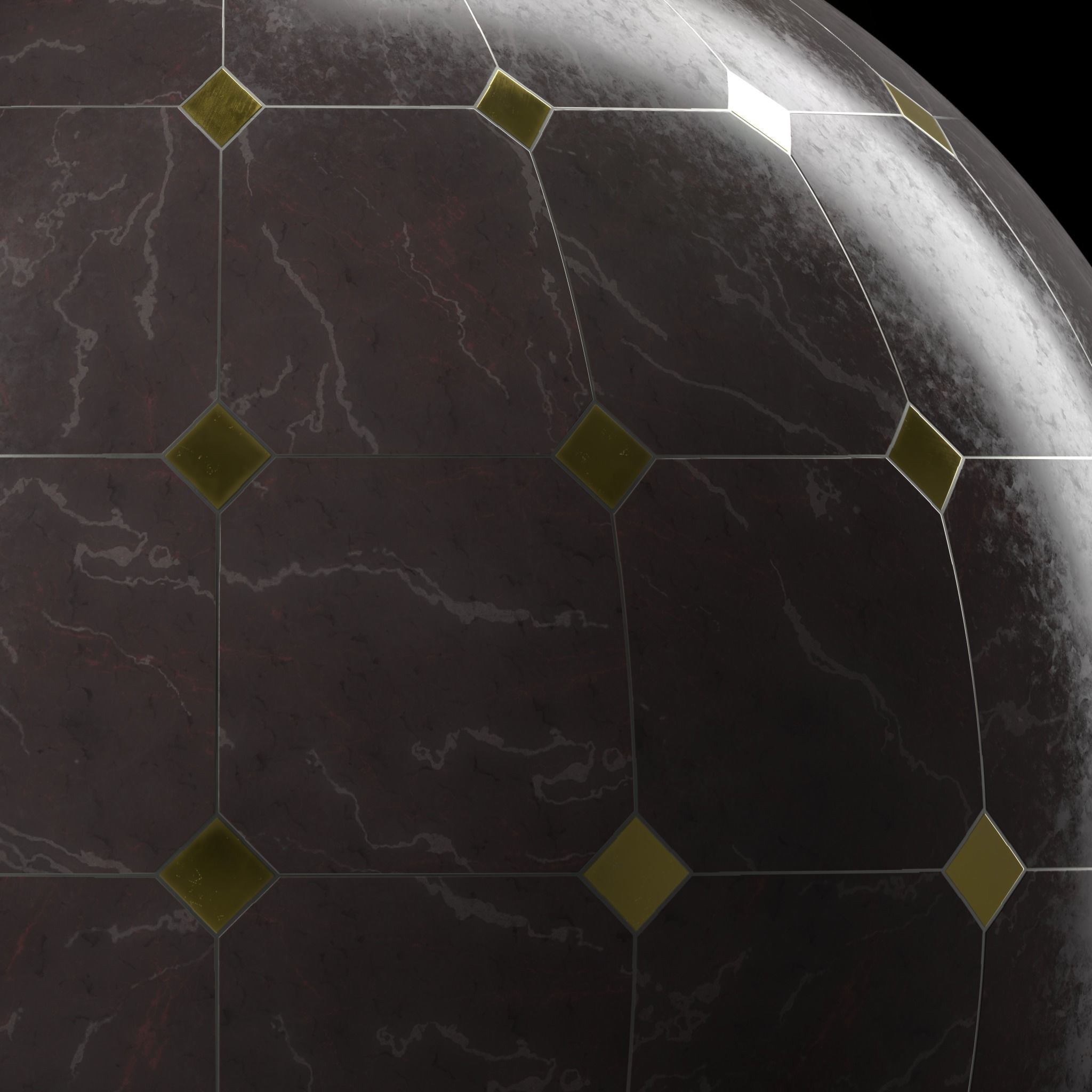 Marble Tile Materials 7- Mix by Metal TIle Pbr 4k Seamless Low-poly 3D model_4