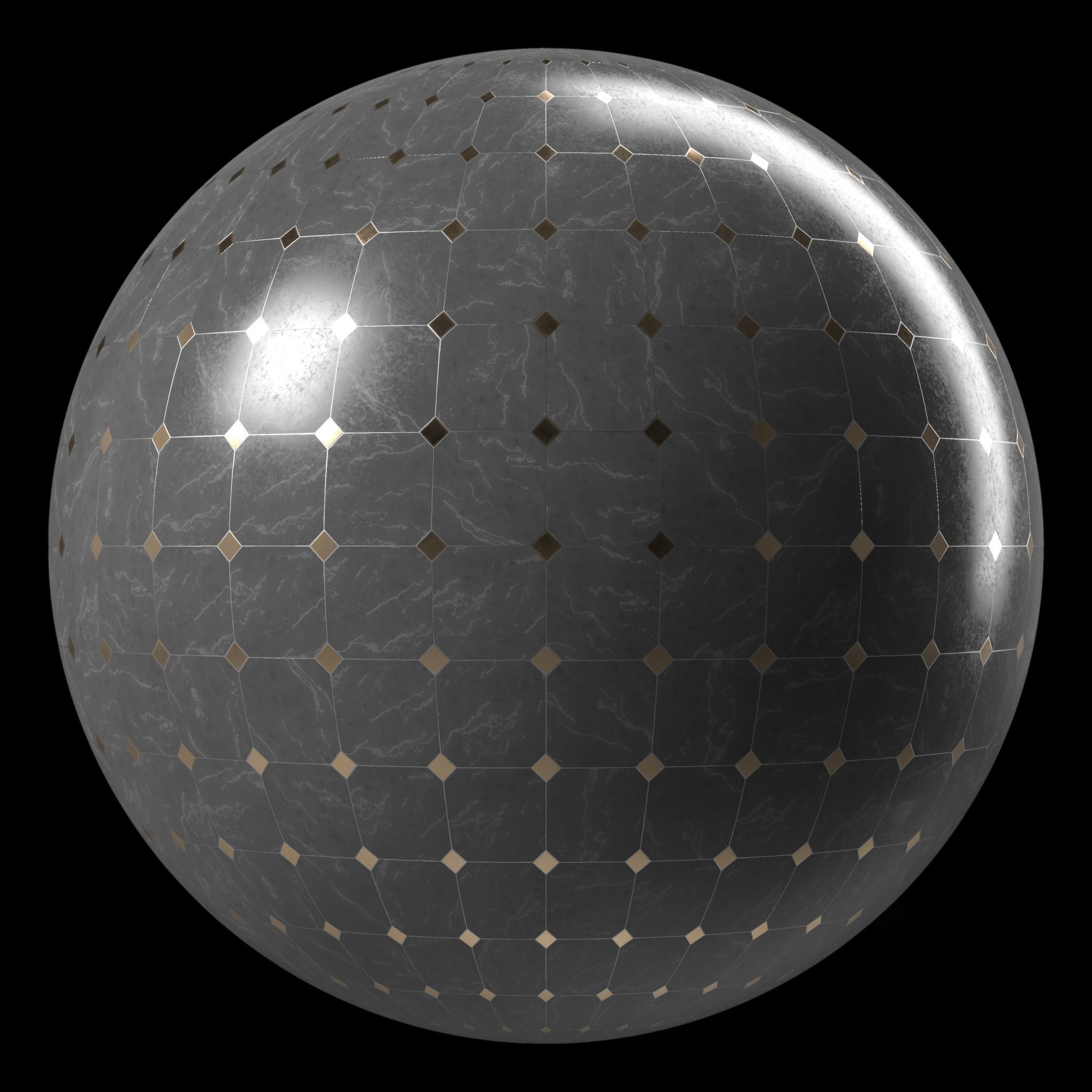 Marble Tile Materials 7- Mix by Metal TIle Pbr 4k Seamless Low-poly 3D model_1