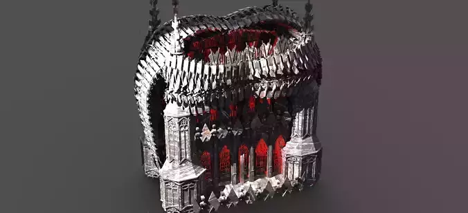 Scull Spine cathedral 2 3D model