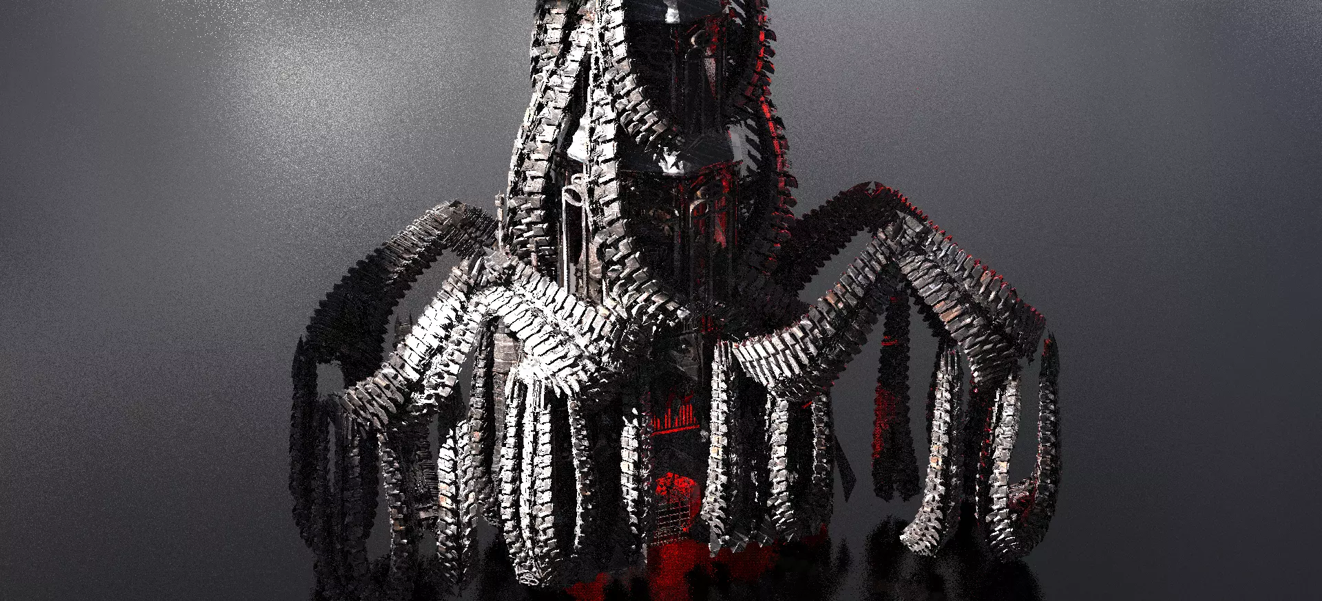 Horror Dark Spine Arch Cathedral Kit bash 2 3D model_0