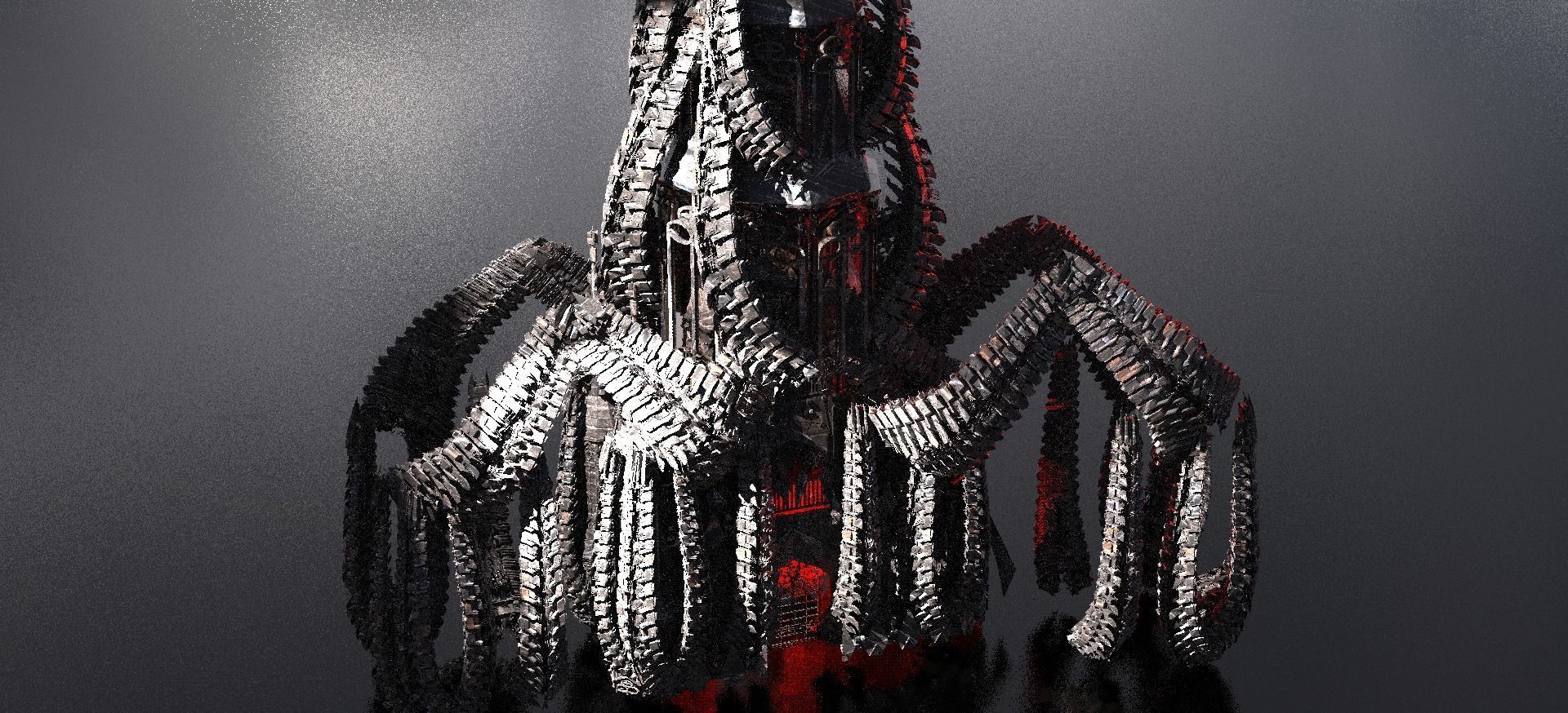 Horror Dark Spine Arch Cathedral Kit bash 2 3D model_1