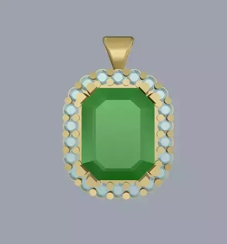 Emerald cut pendant
