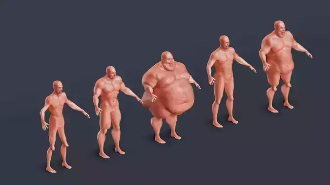 Customizable Rigged Male Base Mesh with Shape Library