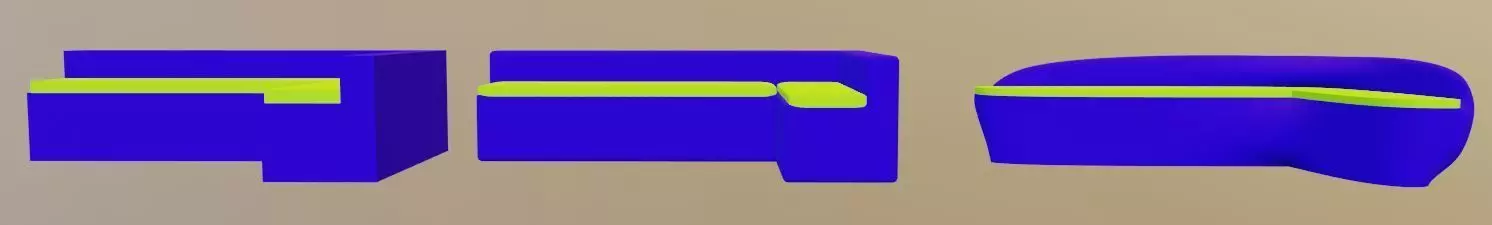 3D 3x Set Sofa Couch Low Poly normal abstract Low-poly 3D model_0