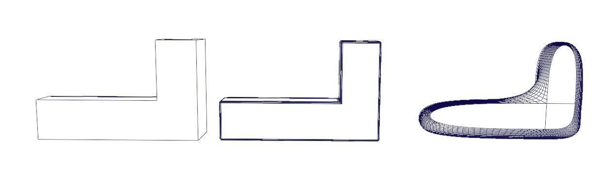 3D 3x Set Sofa Couch Low Poly normal abstract Low-poly 3D model_26