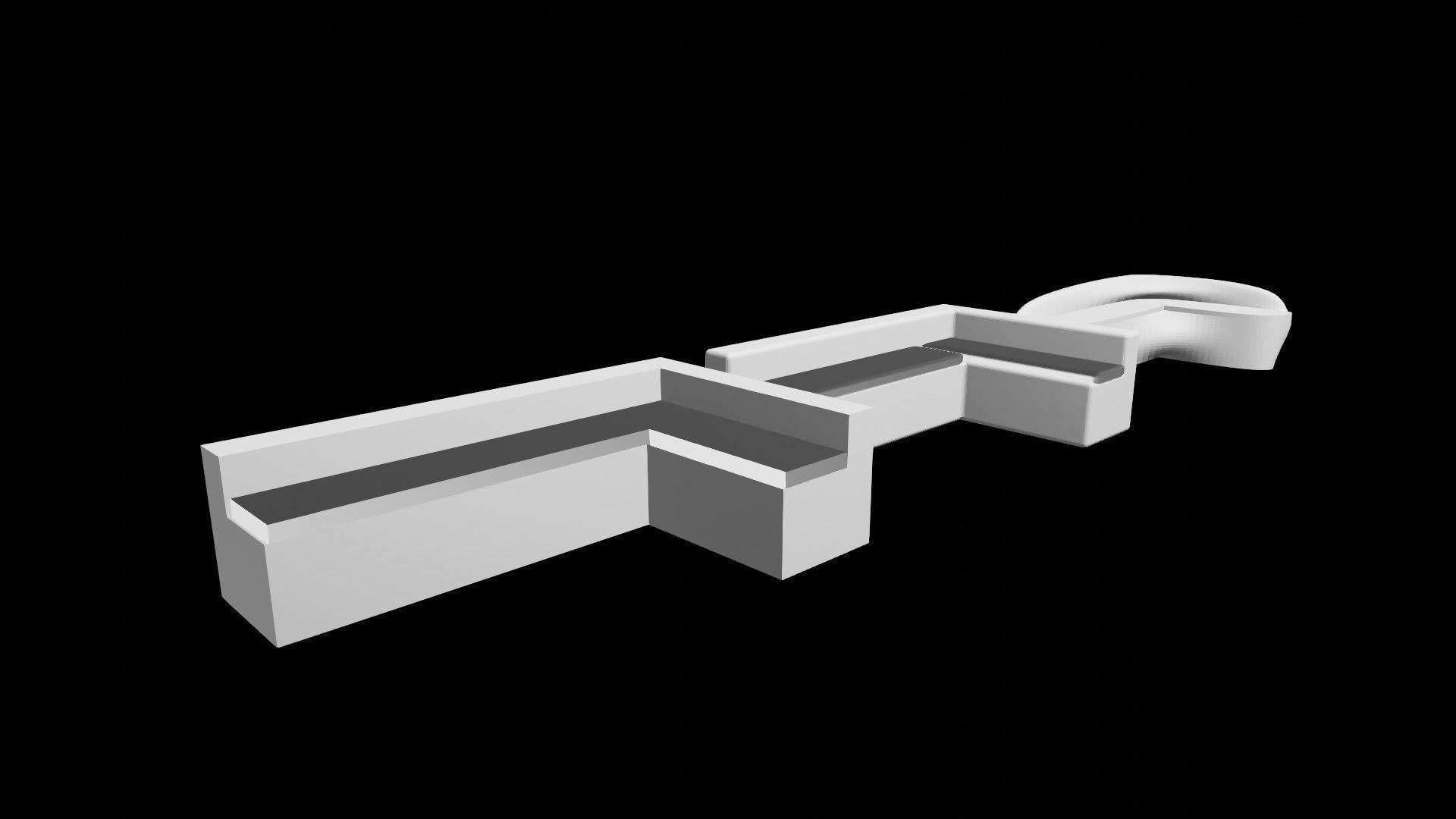 3D 3x Set Sofa Couch Low Poly normal abstract Low-poly 3D model_34