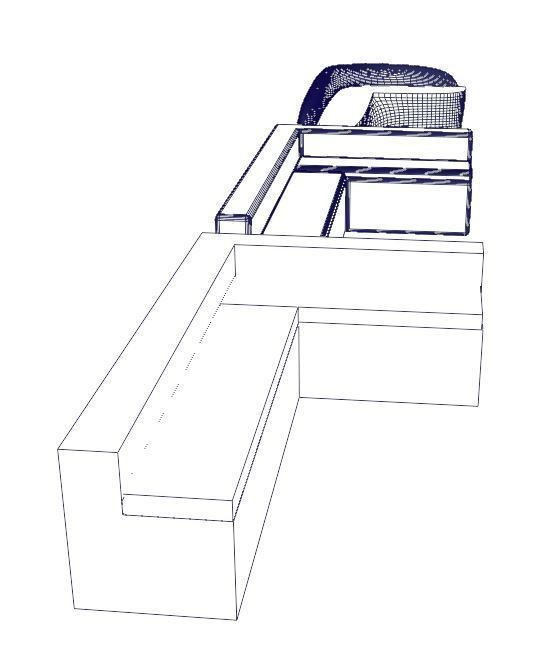 3D 3x Set Sofa Couch Low Poly normal abstract Low-poly 3D model_18