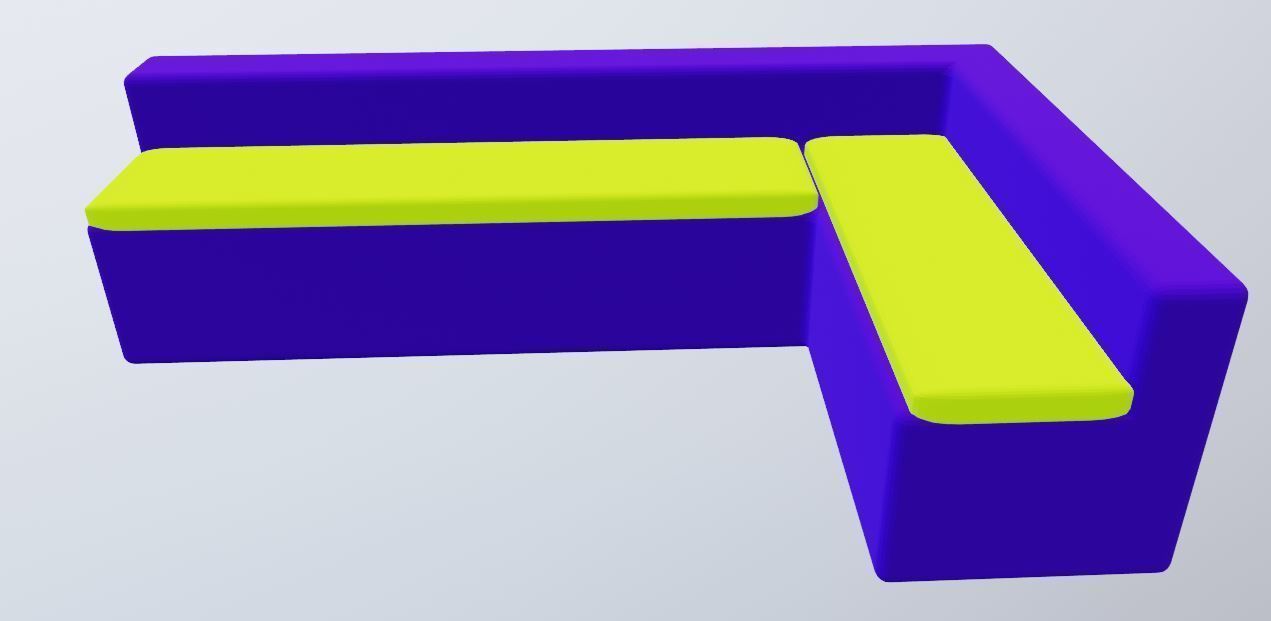 3D 3x Set Sofa Couch Low Poly normal abstract Low-poly 3D model_29