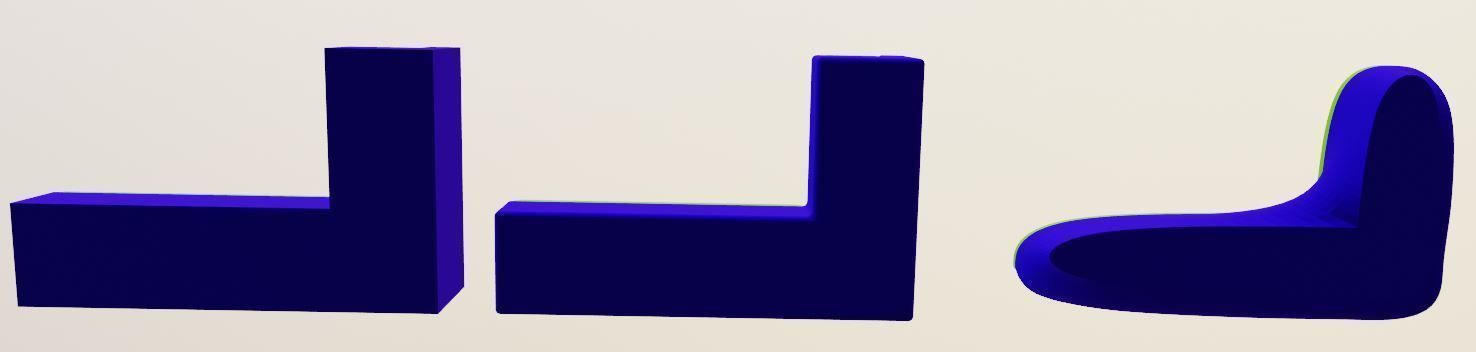 3D 3x Set Sofa Couch Low Poly normal abstract Low-poly 3D model_22