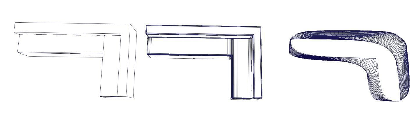 3D 3x Set Sofa Couch Low Poly normal abstract Low-poly 3D model_19