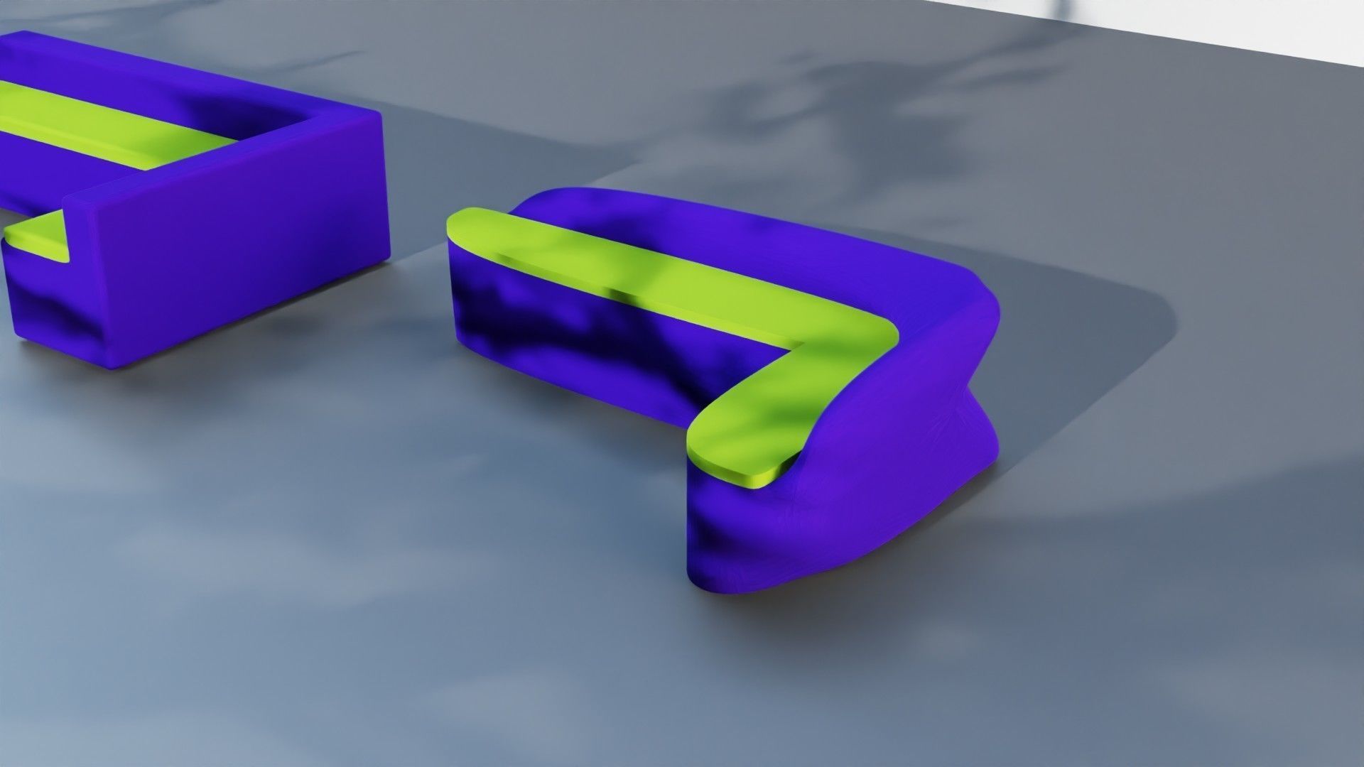 3D 3x Set Sofa Couch Low Poly normal abstract Low-poly 3D model_37