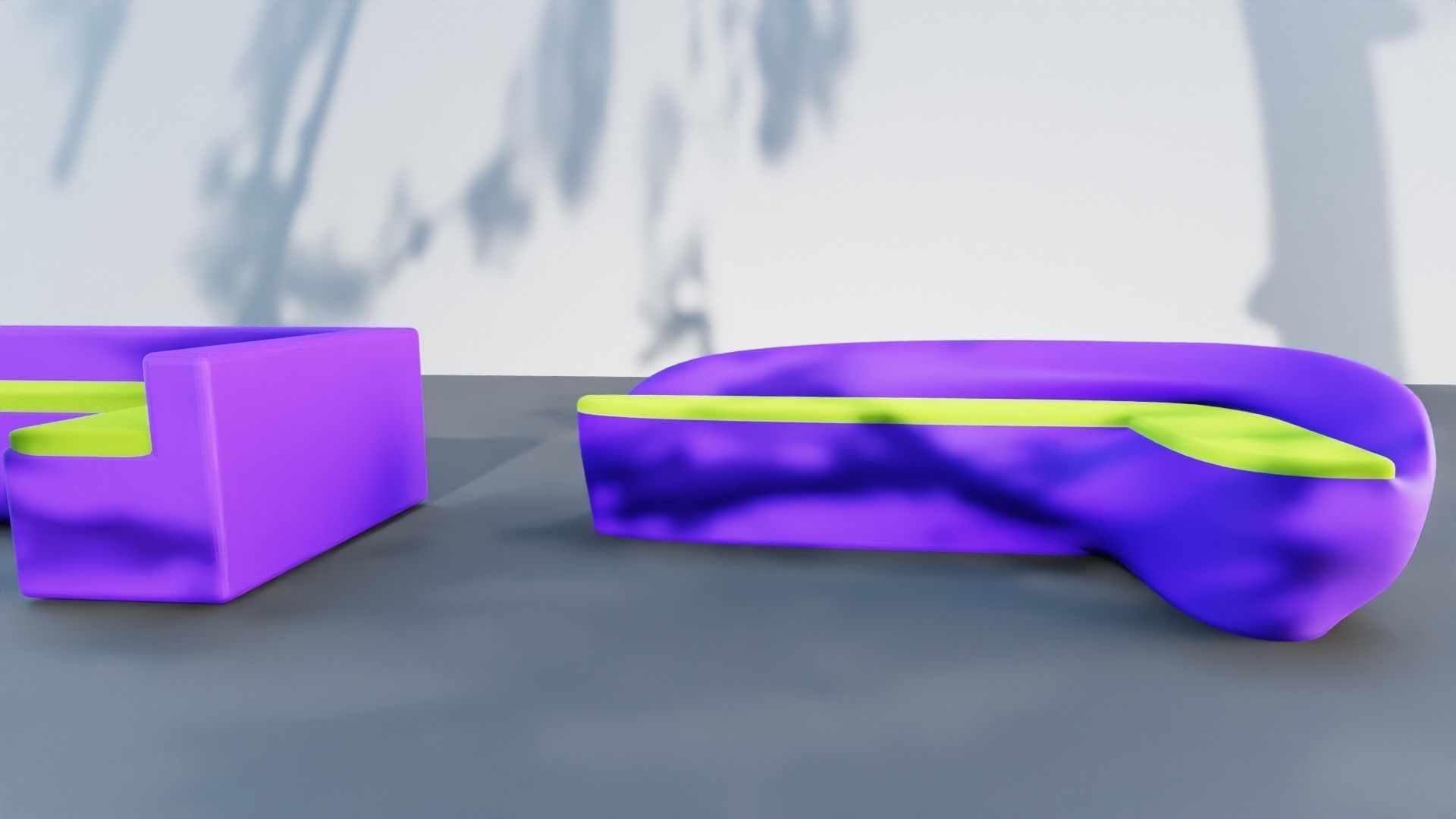 3D 3x Set Sofa Couch Low Poly normal abstract Low-poly 3D model_2