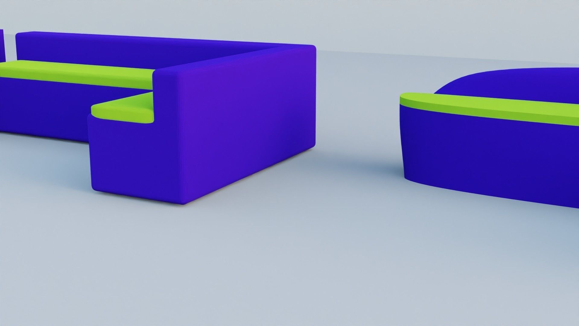 3D 3x Set Sofa Couch Low Poly normal abstract Low-poly 3D model_36