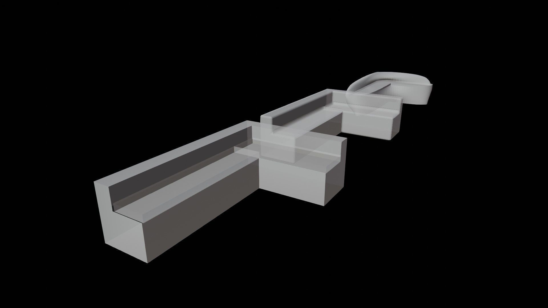 3D 3x Set Sofa Couch Low Poly normal abstract Low-poly 3D model_33