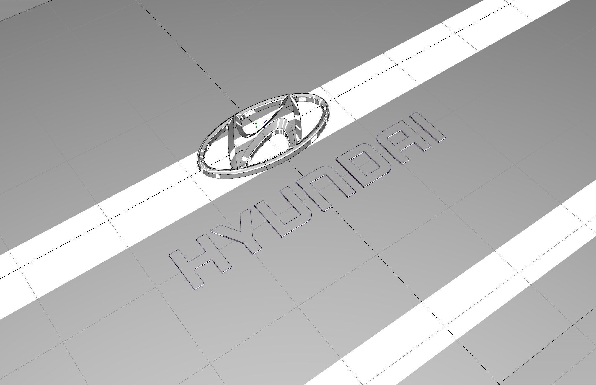 Hyundai emblem logo 3D model 3D model_3