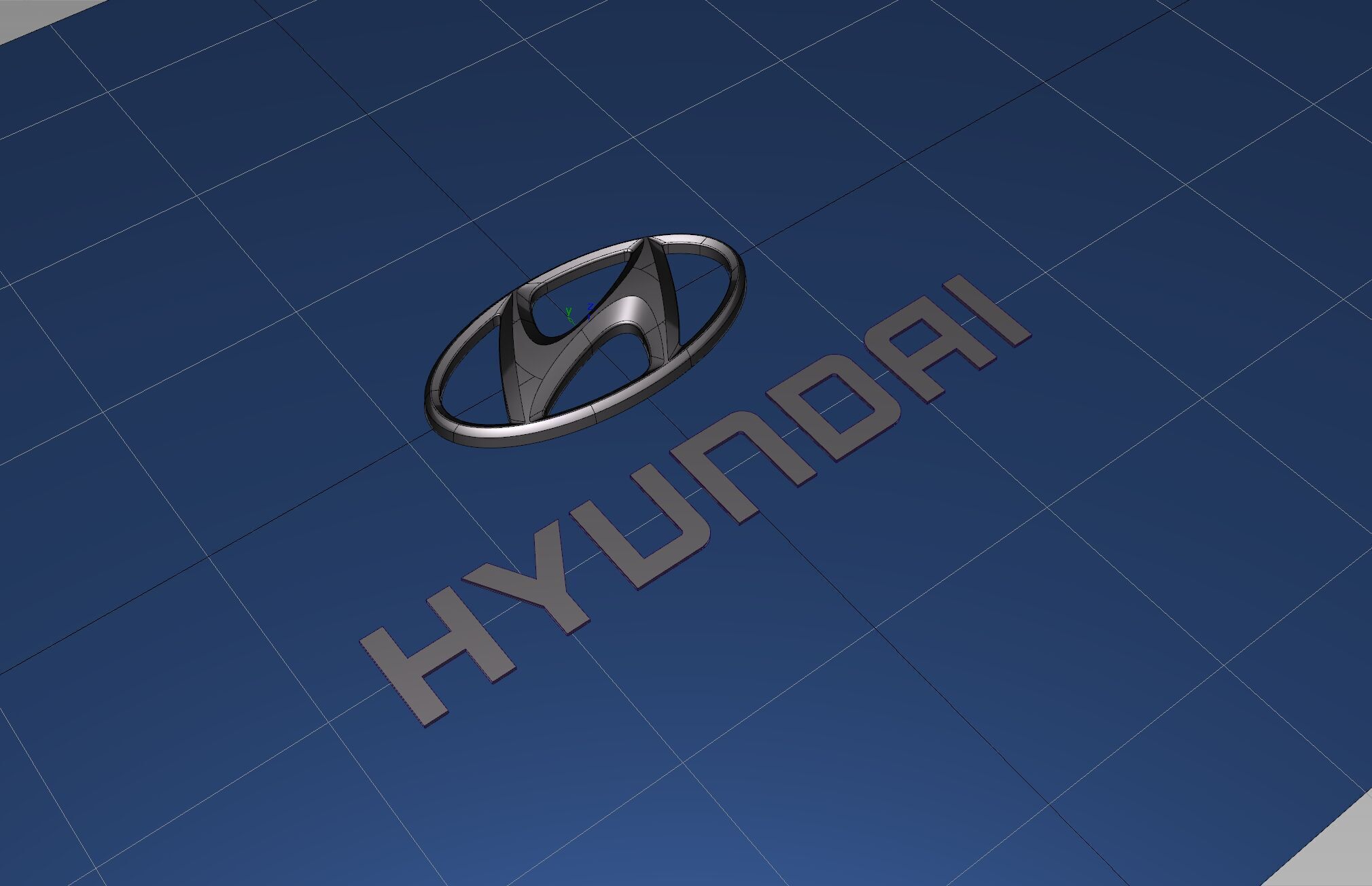 Hyundai emblem logo 3D model 3D model_4