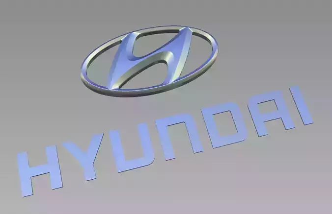 Hyundai emblem logo 3D model