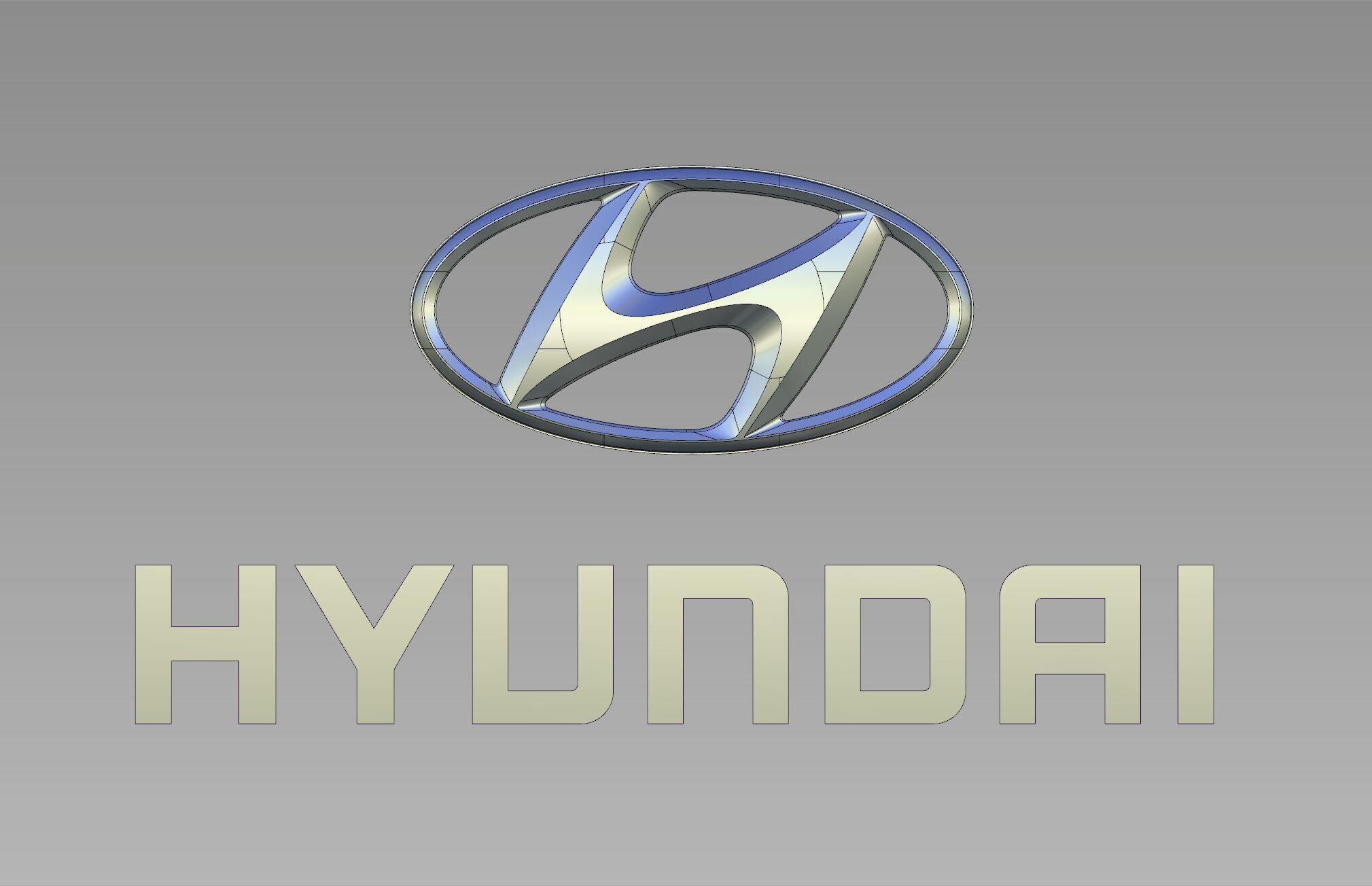 Hyundai emblem logo 3D model 3D model_2