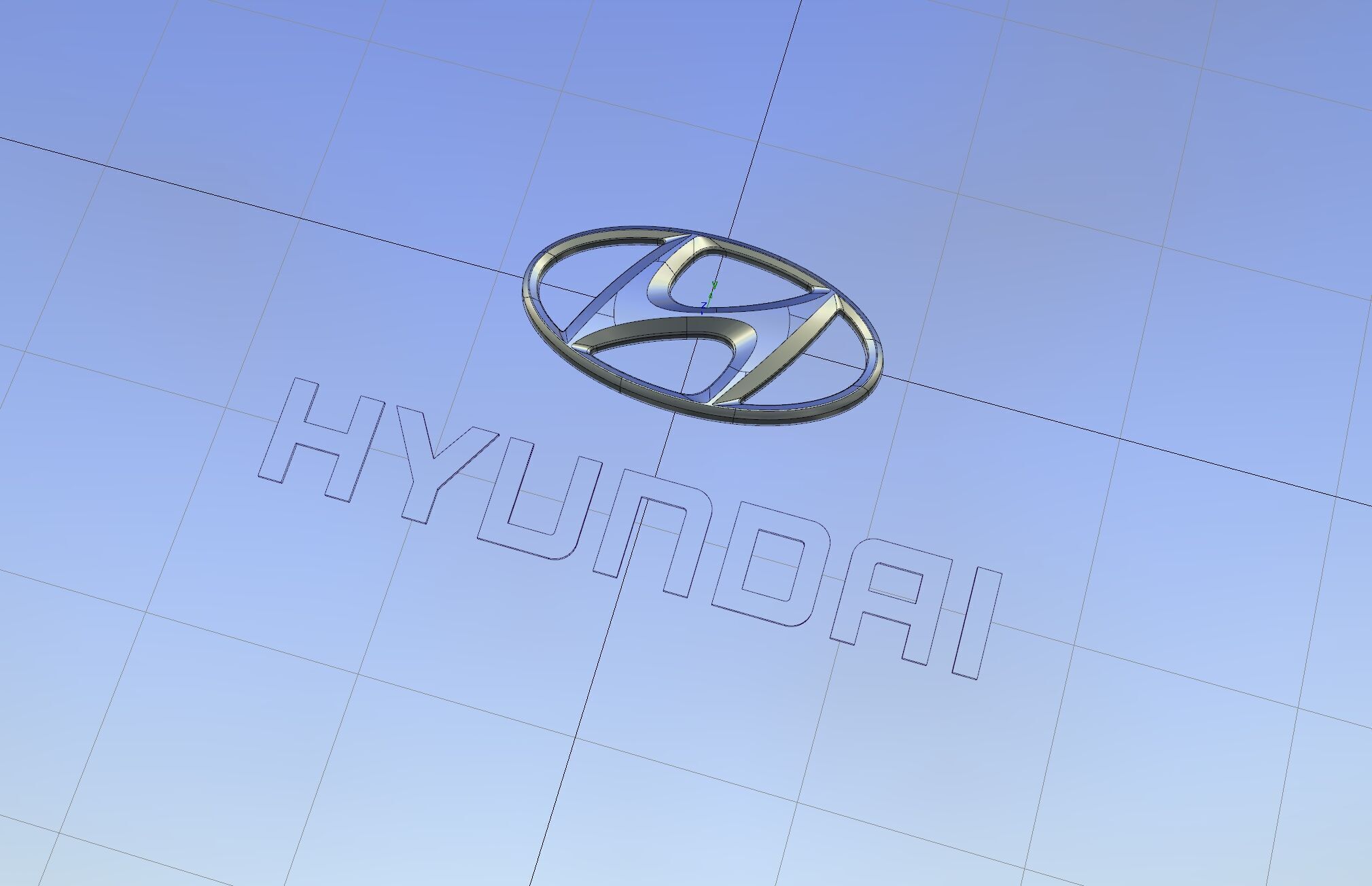 Hyundai emblem logo 3D model 3D model_5