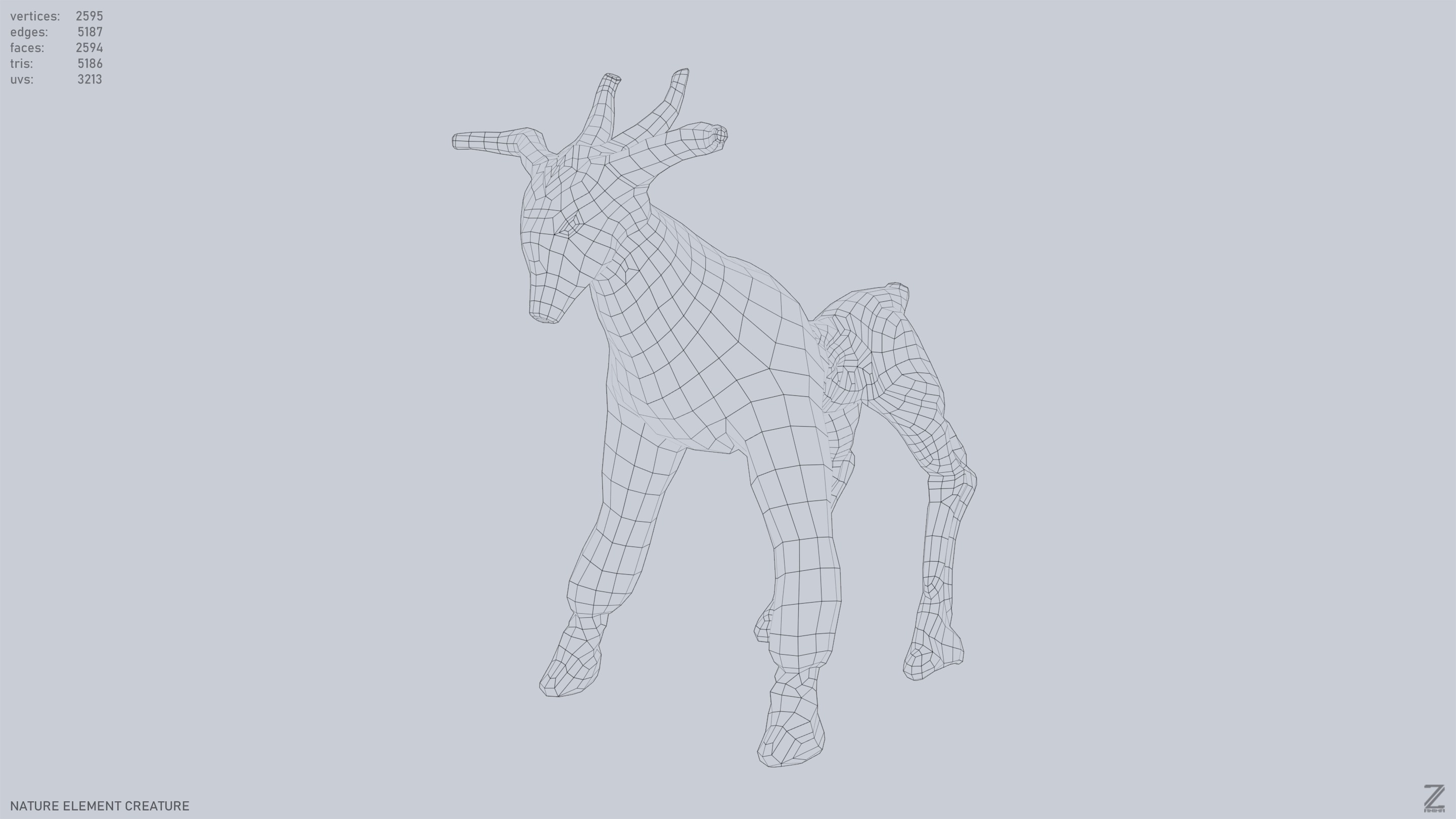 Nature Element Creature Low-poly 3D model_10