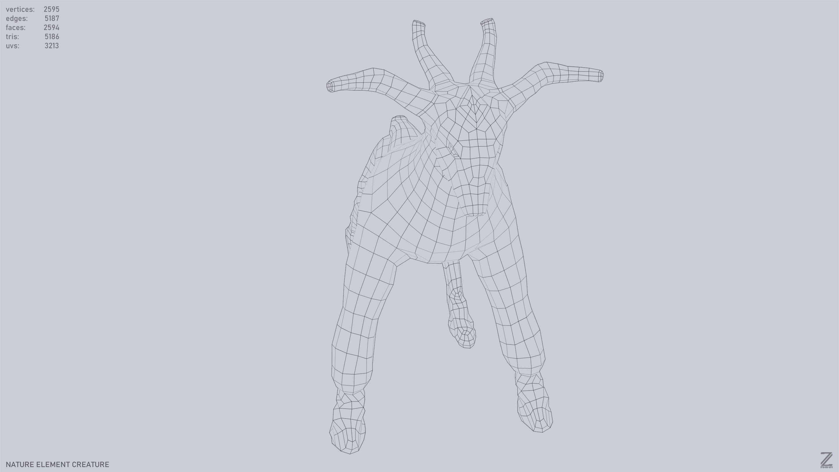 Nature Element Creature Low-poly 3D model_16