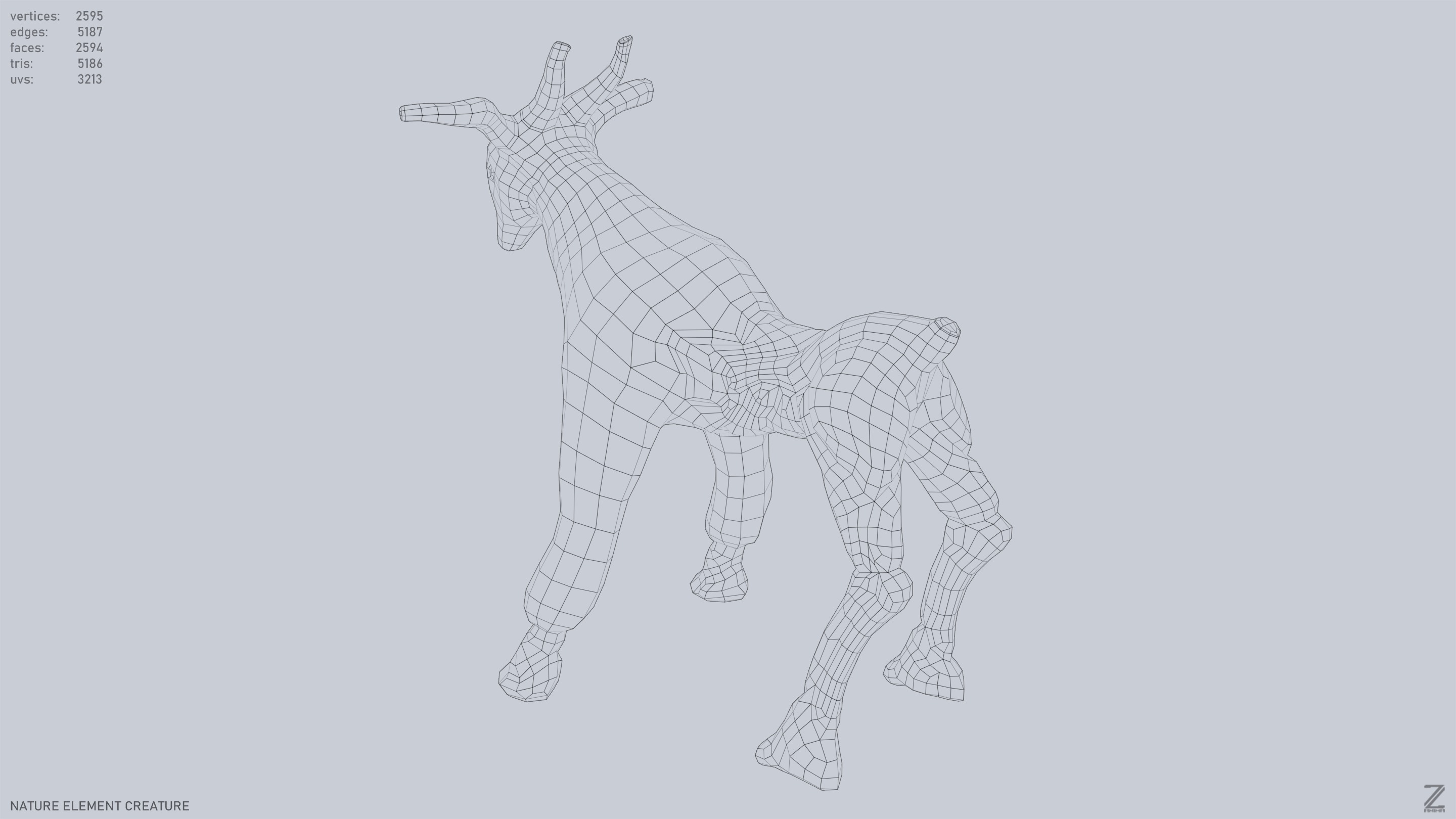 Nature Element Creature Low-poly 3D model_12