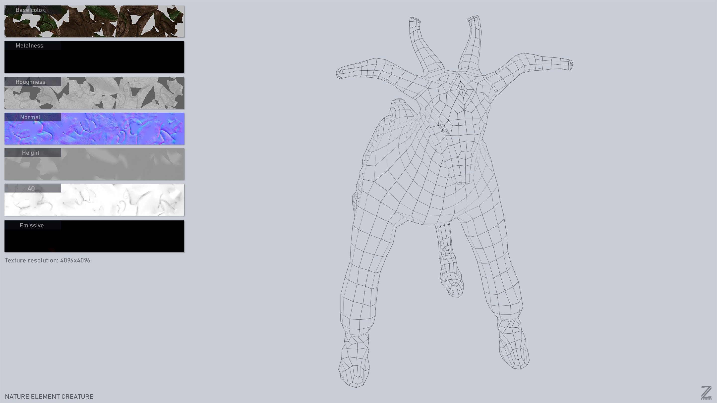 Nature Element Creature Low-poly 3D model_3