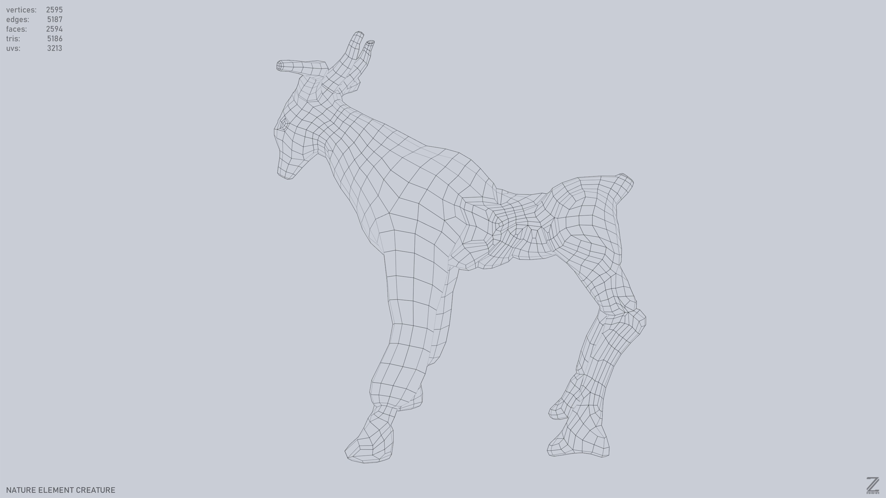 Nature Element Creature Low-poly 3D model_11