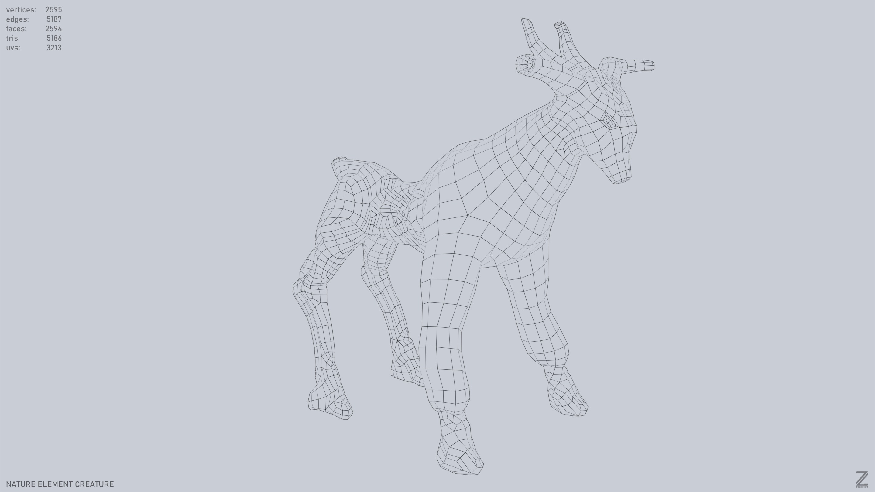 Nature Element Creature Low-poly 3D model_15